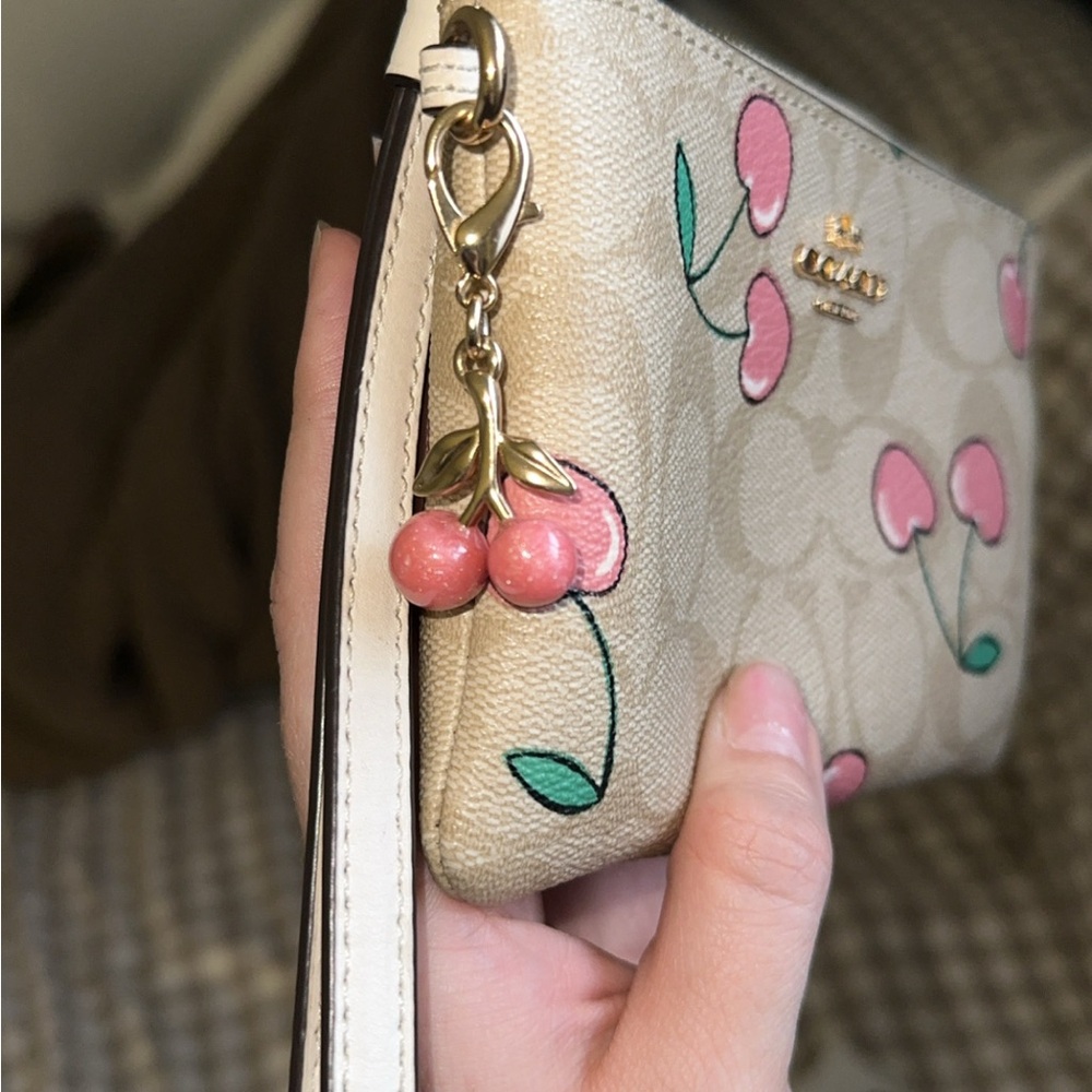 Coach Wristlet with Pink Cherries - Picture 4 of 4
